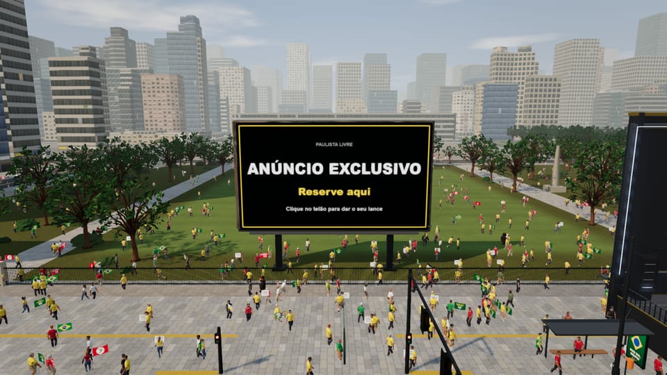 Telão 2 do Trianon, ao lado do palco da apuração, no jogo